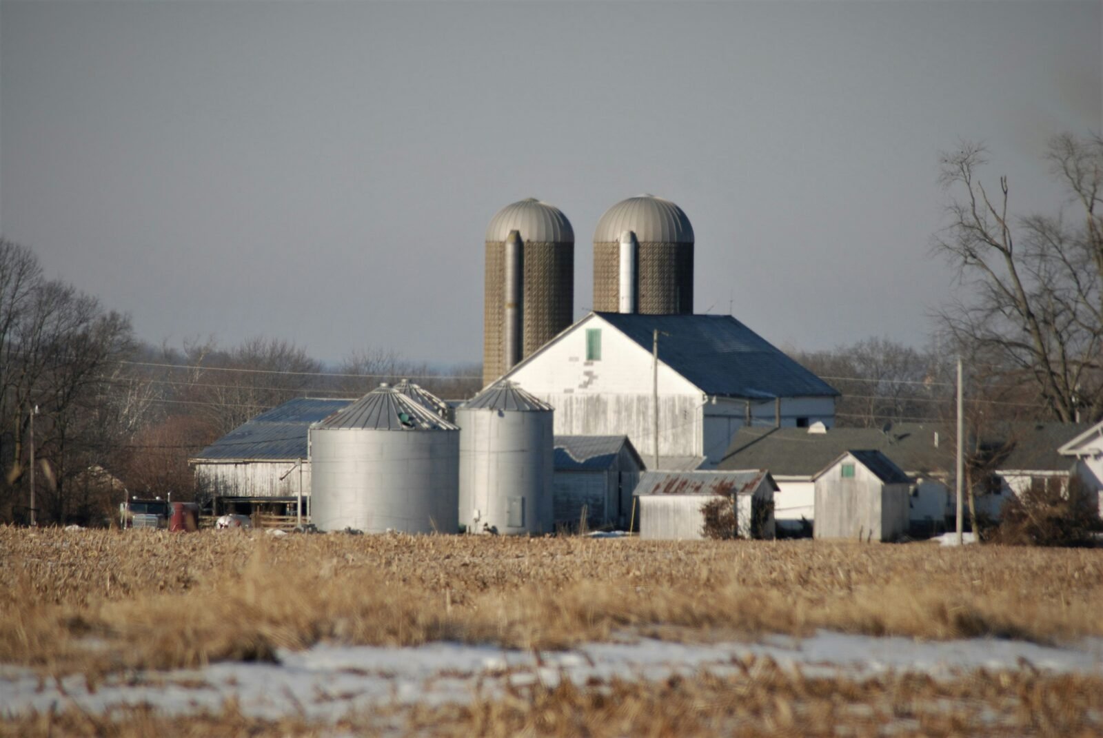 Farm buildings and silos